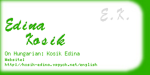 edina kosik business card